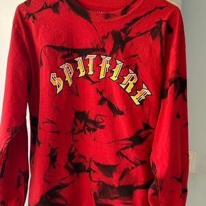 Spitfire Red and Black Graphic Long Sleeve